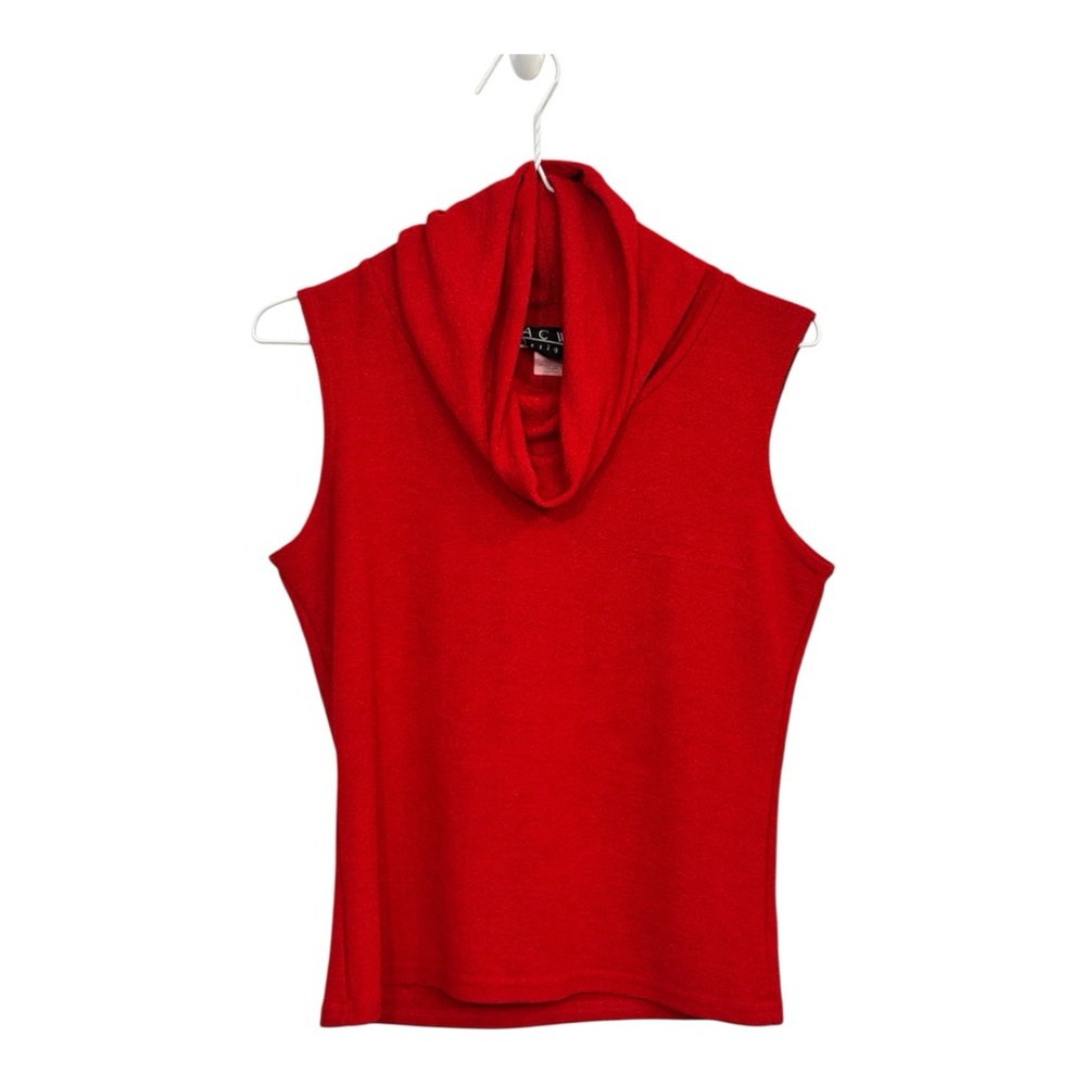 A.L.C. Red Sleeveless Cowl Neck Blouse